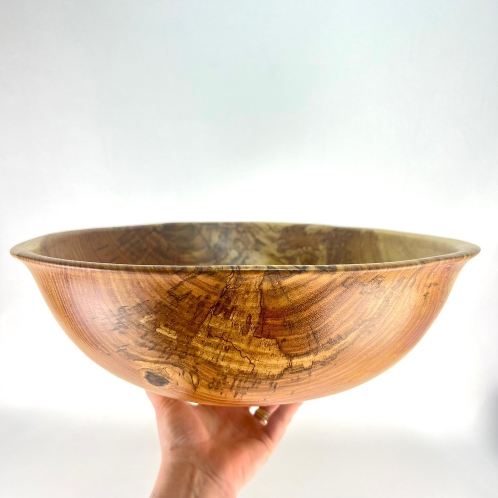 Hand Turned Wood Bowl Wooden Serving Bowl‎ Decorative Rustic
